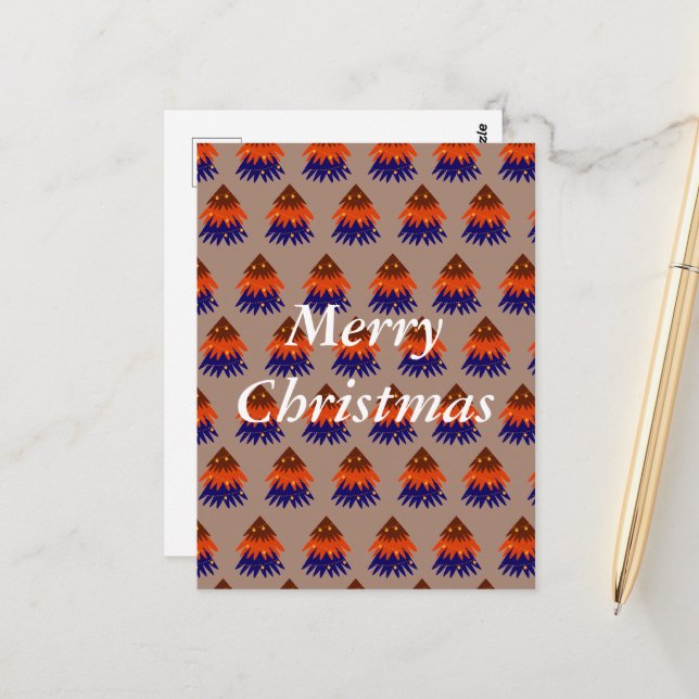 Multicolored Christmas Tree - Postcard (Front/Back In Situ)
