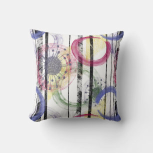 Multicolored circles cushion