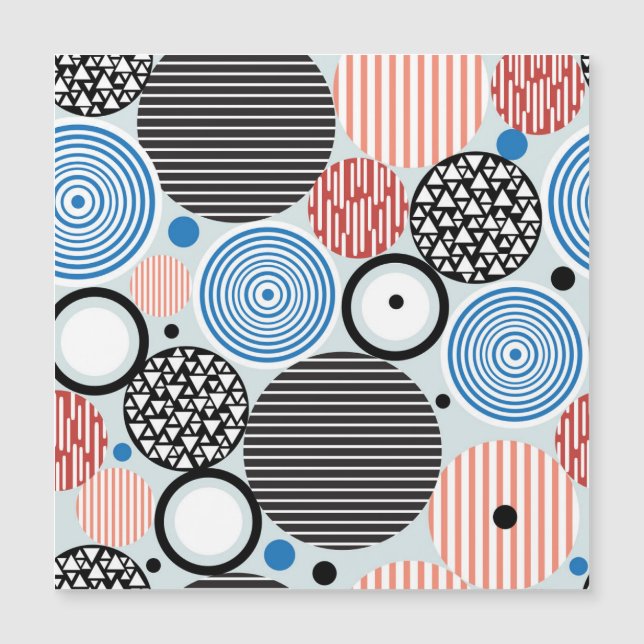 Multicolored circles, graphic pattern design. (Front)