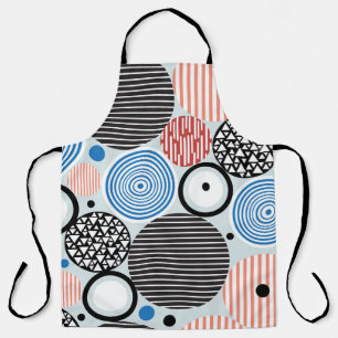 Multicolored circles, graphic pattern design. apron