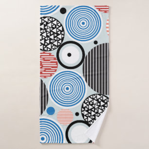Multicolored circles, graphic pattern design. bath towel