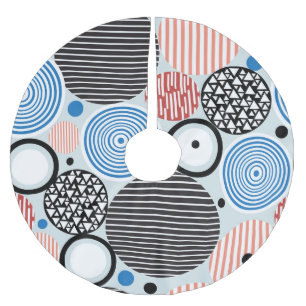 Multicolored circles, graphic pattern design. brushed polyester tree skirt
