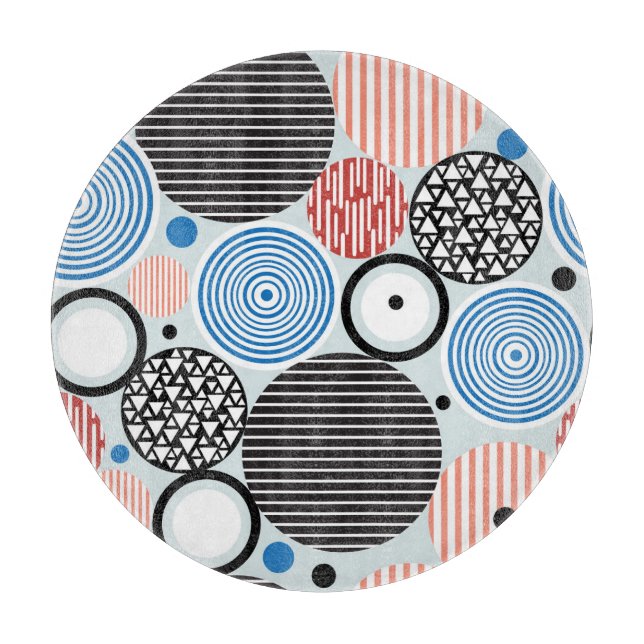 Multicolored circles, graphic pattern design. cutting board (Front)