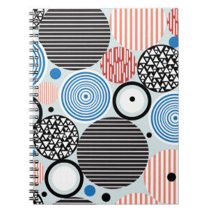 Multicolored circles, graphic pattern design. notebook