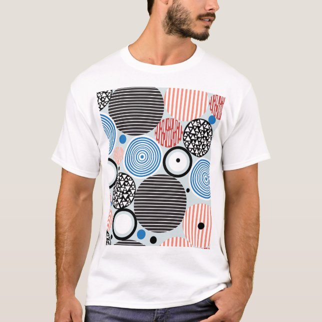 Multicolored circles, graphic pattern design. T-Shirt (Front)