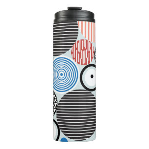 Multicolored circles, graphic pattern design. thermal tumbler