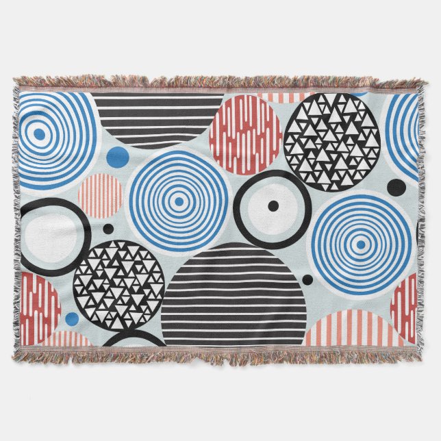 Multicolored circles, graphic pattern design. throw blanket (Front)