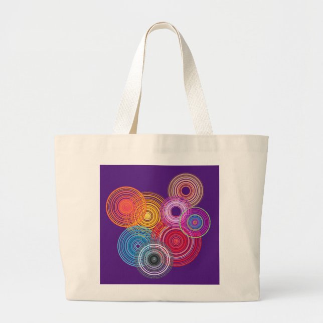 Multicolored circles large tote bag (Front)