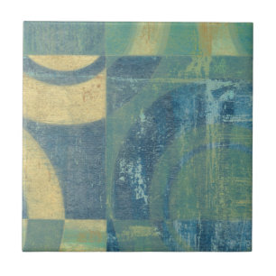 Multicolored Circles & Panels Ceramic Tile