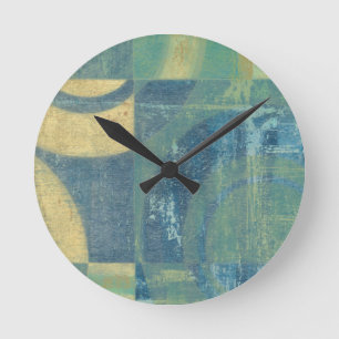 Multicolored Circles & Panels Round Clock