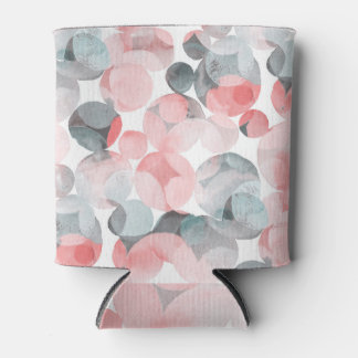 Multicolored circles, watercolor geometric pattern can cooler