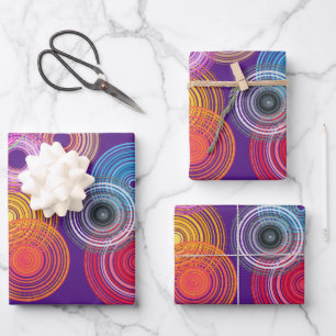 Multicolored circles wrapping paper sheet
