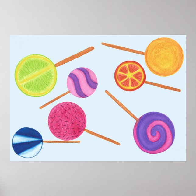 Multicolored Colourful Lollipops Pick Colour Poste Poster (Front)