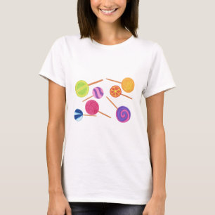 Multicolored Colourful Lollipops Pick Tshirt Style