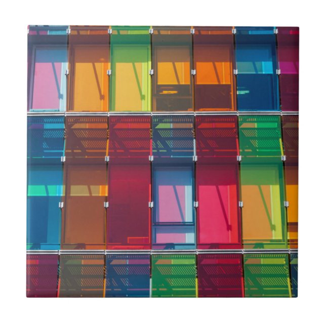 Multicolored commercial building detail ceramic tile (Front)