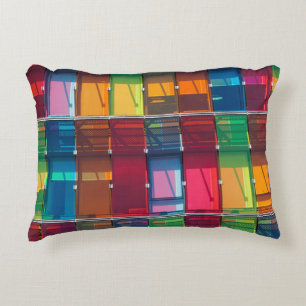 Multicolored commercial building detail decorative cushion
