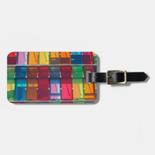 Multicolored commercial building detail luggage tag