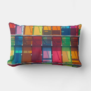 Multicolored commercial building detail lumbar cushion