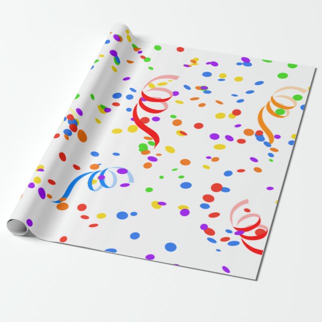 Multicolored Confetti Wrapping Paper (Unrolled)