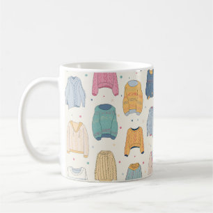 Multicolored, cosy sweaters, warm autumn winter Se Coffee Mug