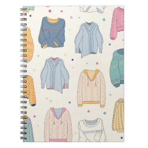 Multicolored, cosy sweaters, warm autumn winter Se Notebook