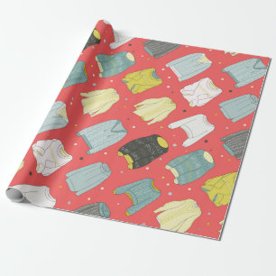 Multicolored, cosy sweaters, warm autumn winter Se Wrapping Paper