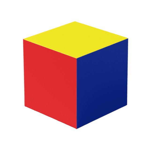 Multicolored Cube (Front Angled)