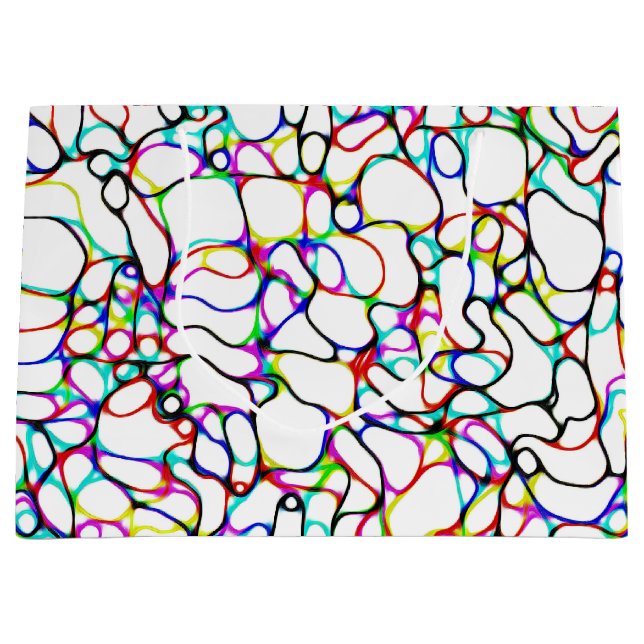 Multicolored Curvy Line Pattern Large Gift Bag (Front)