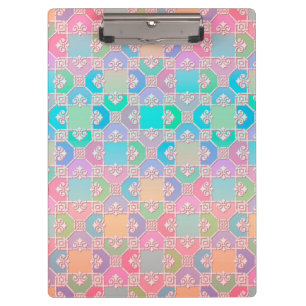 Multicolored Cute Squares Pattern Clipboard