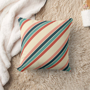 Multicolored diagonal stripes design cushion