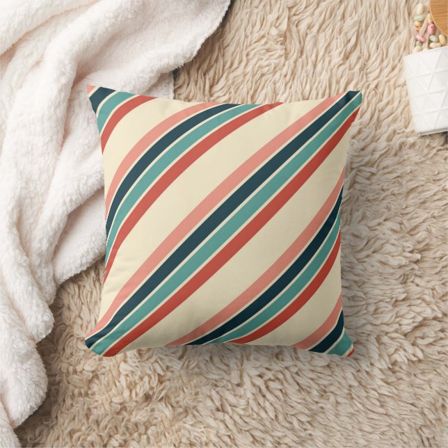 Multicolored diagonal stripes design cushion (Blanket)