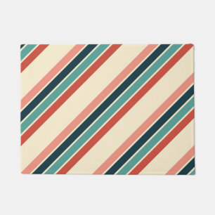 Multicolored diagonal stripes design doormat