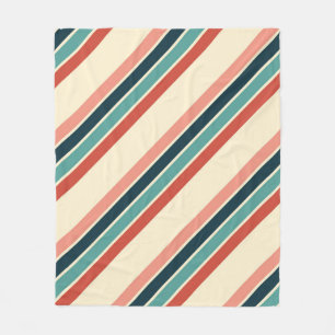 Multicolored diagonal stripes design fleece blanket