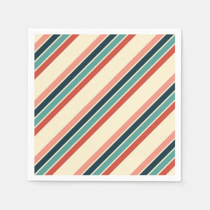 Multicolored diagonal stripes design napkin
