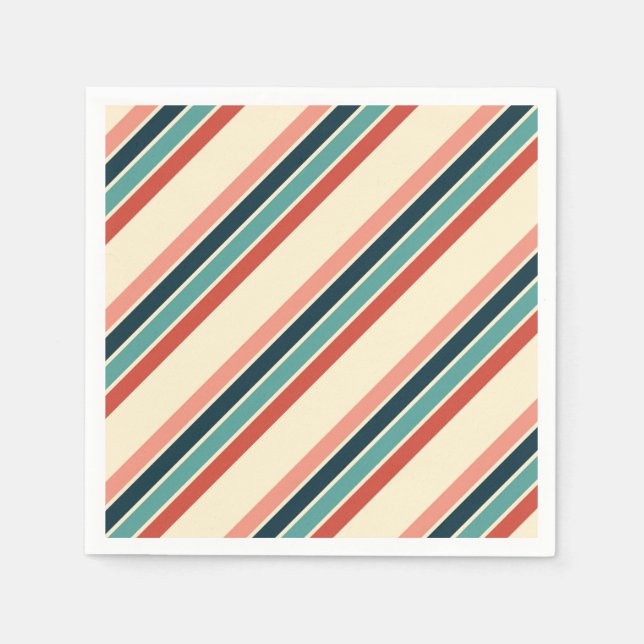 Multicolored diagonal stripes design napkin (Front)
