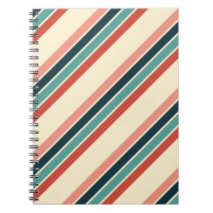 Multicolored diagonal stripes design notebook