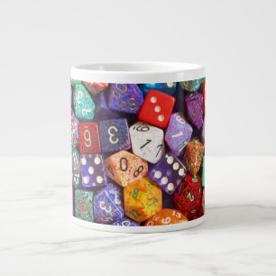 multicolored dice large coffee mug