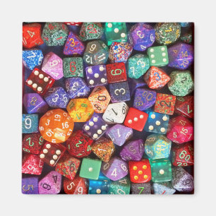 multicolored dice magnet