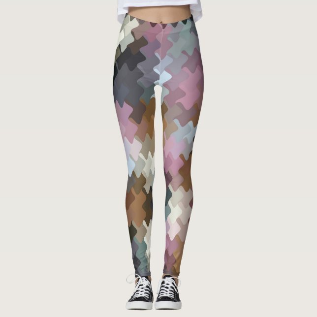 Multicolored Digital Camo Pattern Leggings (Front)