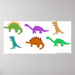 Multicolored Dinosaurs poster