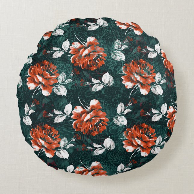 Multicolored Dirty Sub-Batik Texture Round Cushion (Front)