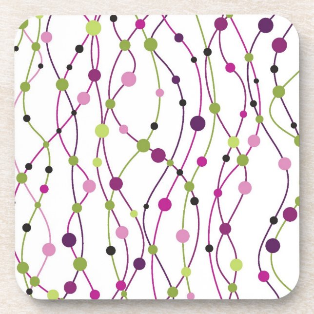 Multicolored dot background coaster (Front)