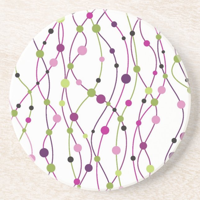 Multicolored dot background coaster (Front)