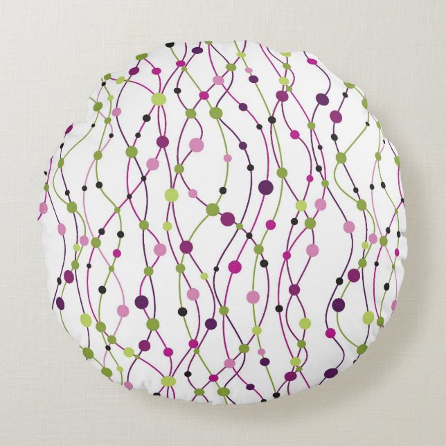 Multicolored dot background round cushion (Front)