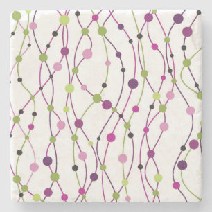 Multicolored dot background stone coaster
