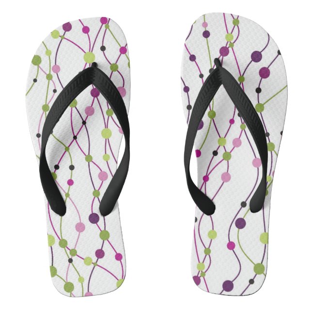 Multicolored dot background thongs (Footbed)