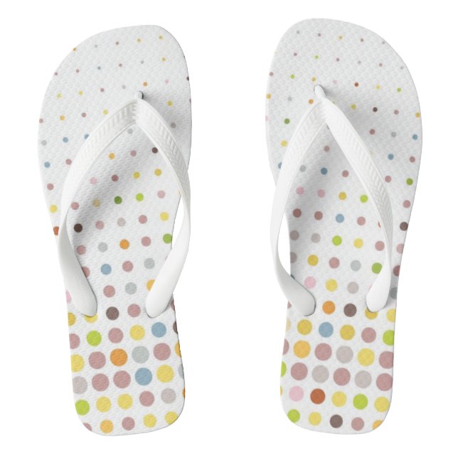 Multicolored dot background thongs (Footbed)