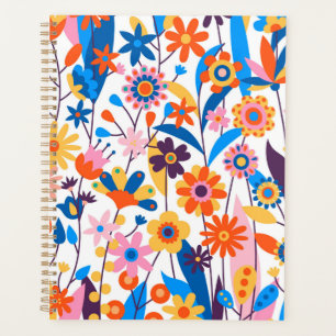 Multicolored Exotic Floral Background Planner