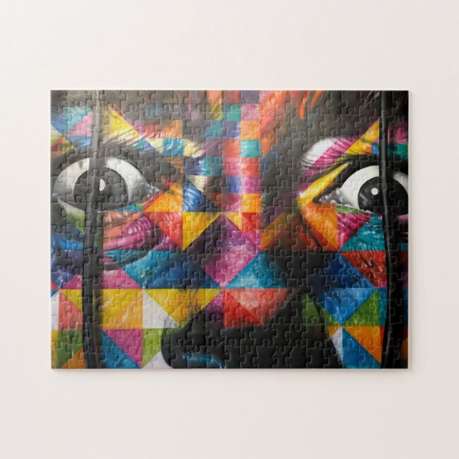 Multicolored Face Art Jigsaw Puzzle (Horizontal)