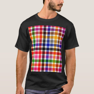 Multicolored Flannel Twill Plaid Tartan T-Shirt